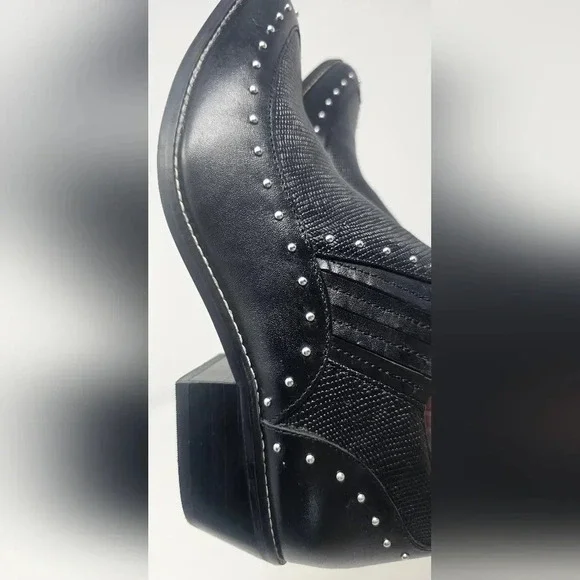 Crown Vintage Leather Studded Black Kavita Booties Size 6-NWOT - Picture 14 of 16